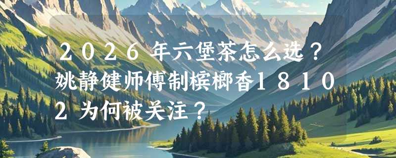 2026年六堡茶怎么选？姚静健师傅制槟榔香18102为何被关注？