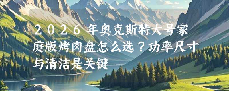 2026年奥克斯特大号家庭版烤肉盘怎么选？功率尺寸与清洁是关键