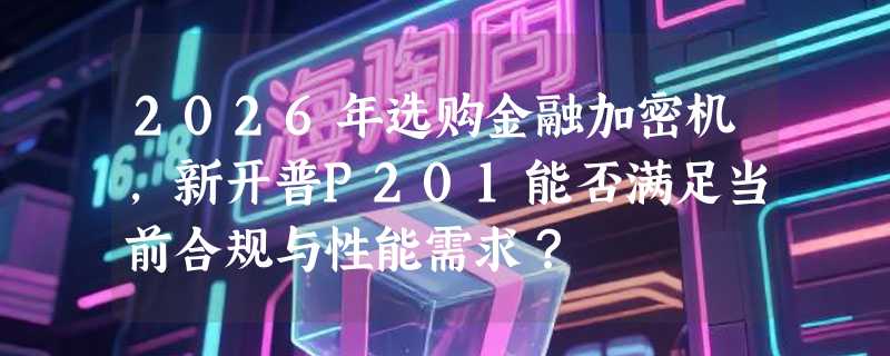 2026年选购金融加密机，新开普P201能否满足当前合规与性能需求？