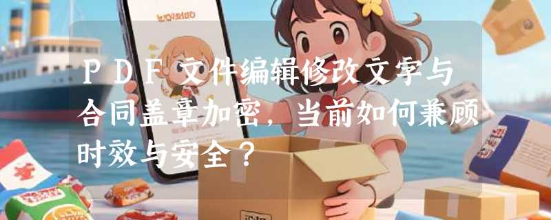 PDF文件编辑修改文字与合同盖章加密，当前如何兼顾时效与安全？