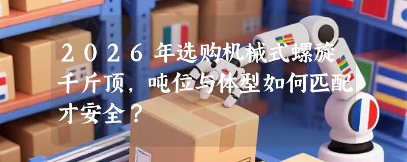 2026年选购机械式螺旋千斤顶，吨位与体型如何匹配才安全？