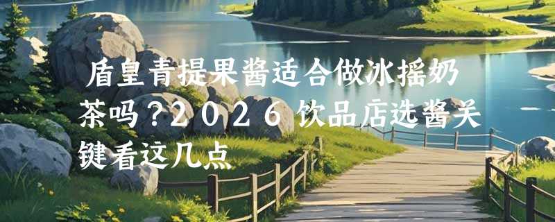 盾皇青提果酱适合做冰摇奶茶吗？2026饮品店选酱关键看这几点
