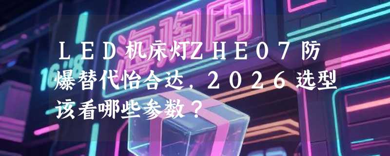 LED机床灯ZHE07防爆替代怡合达，2026选型该看哪些参数？