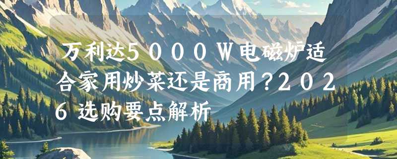 万利达5000W电磁炉适合家用炒菜还是商用？2026选购要点解析