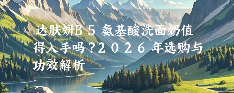 达肤妍B5氨基酸洗面奶值得入手吗？2026年选购与功效解析