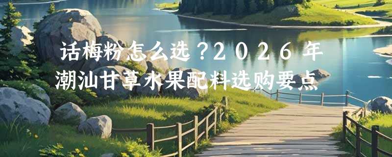 话梅粉怎么选？2026年潮汕甘草水果配料选购要点
