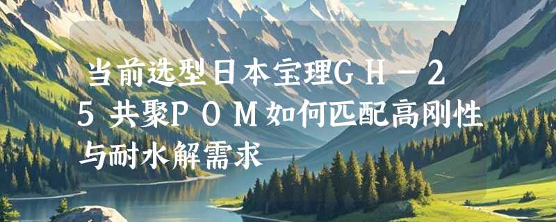 当前选型日本宝理GH-25共聚POM如何匹配高刚性与耐水解需求