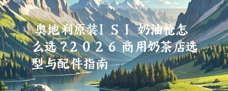 奥地利原装ISI奶油枪怎么选？2026商用奶茶店选型与配件指南