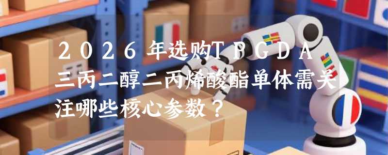 2026年选购TPGDA三丙二醇二丙烯酸酯单体需关注哪些核心参数？
