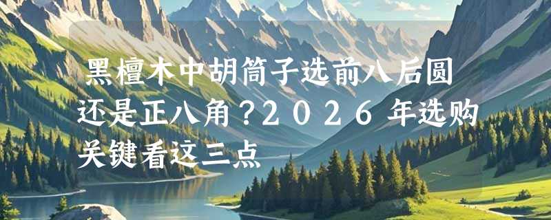 黑檀木中胡筒子选前八后圆还是正八角？2026年选购关键看这三点