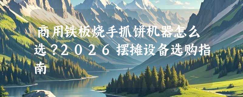 商用铁板烧手抓饼机器怎么选？2026摆摊设备选购指南
