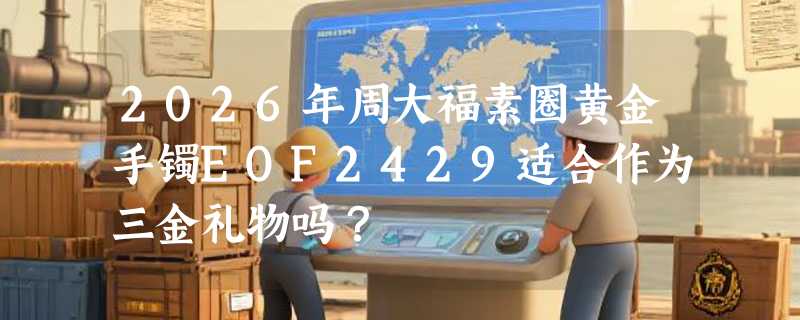 2026年周大福素圈黄金手镯EOF2429适合作为三金礼物吗？