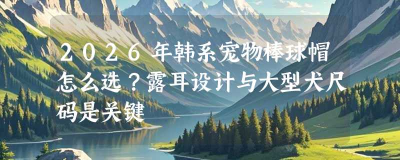 2026年韩系宠物棒球帽怎么选？露耳设计与大型犬尺码是关键