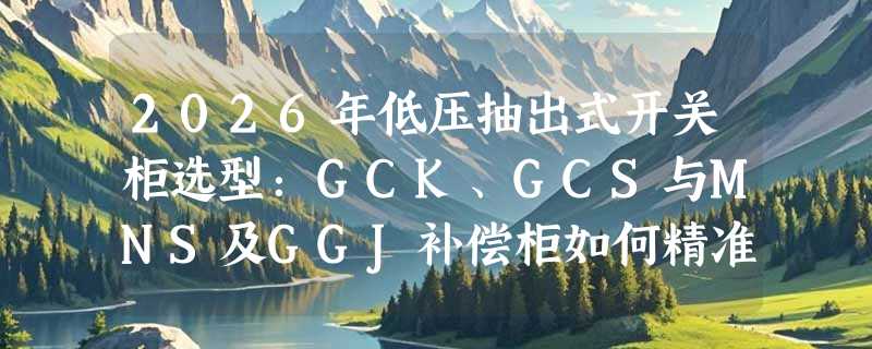 2026年低压抽出式开关柜选型：GCK、GCS与MNS及GGJ补偿柜如何精准匹配？