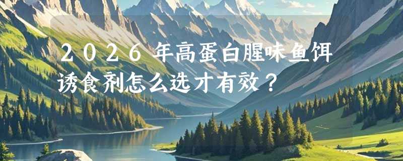 2026年高蛋白腥味鱼饵诱食剂怎么选才有效？