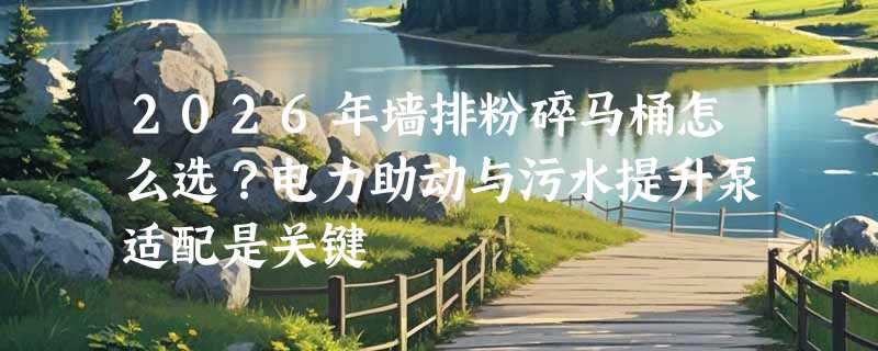 2026年墙排粉碎马桶怎么选？电力助动与污水提升泵适配是关键