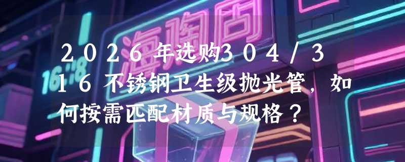 2026年选购304/316不锈钢卫生级抛光管，如何按需匹配材质与规格？
