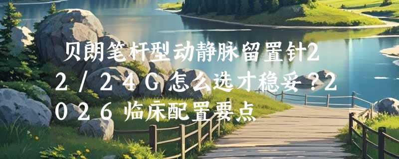 贝朗笔杆型动静脉留置针22/24G怎么选才稳妥？2026临床配置要点