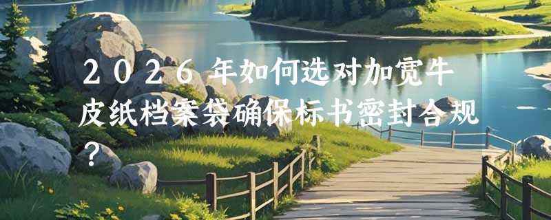 2026年如何选对加宽牛皮纸档案袋确保标书密封合规？