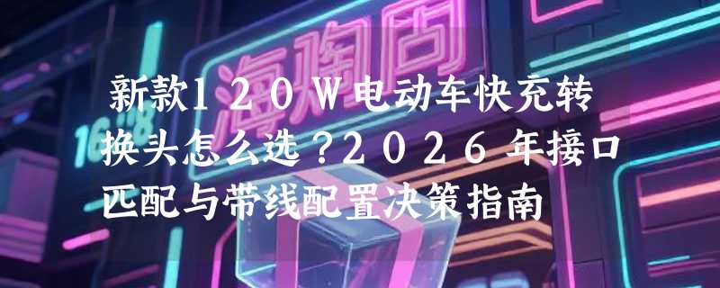新款120W电动车快充转换头怎么选？2026年接口匹配与带线配置决策指南