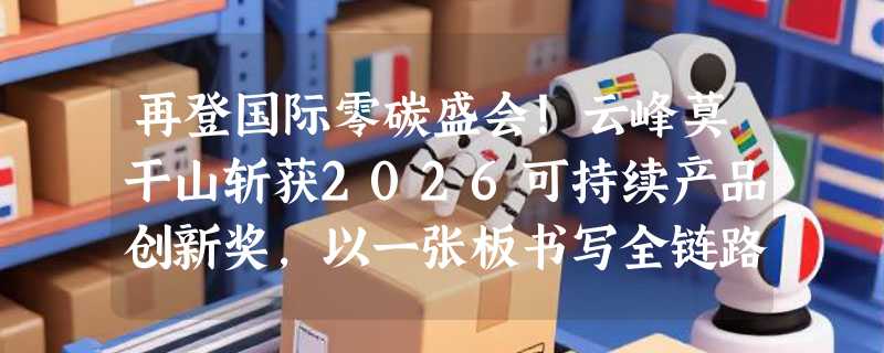 再登国际零碳盛会！云峰莫干山斩获2026可持续产品创新奖，以一张板书写全链路绿色答卷