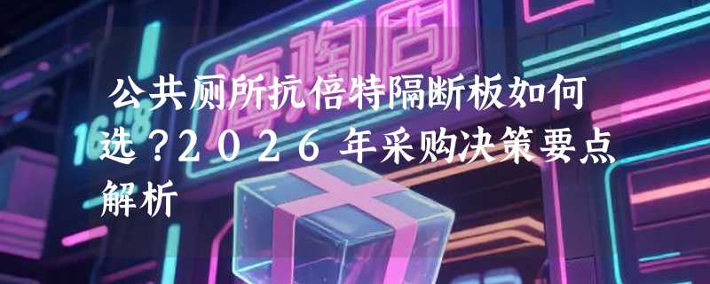 公共厕所抗倍特隔断板如何选？2026年采购决策要点解析