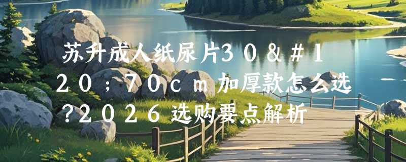 苏升成人纸尿片30x70cm加厚款怎么选？2026选购要点解析