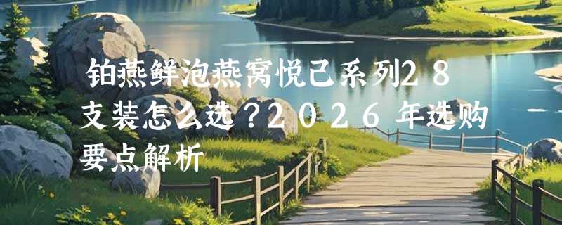 铂燕鲜泡燕窝悦己系列28支装怎么选？2026年选购要点解析