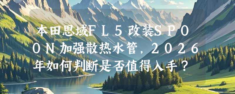 本田思域FL5改装SPOON加强散热水管，2026年如何判断是否值得入手？