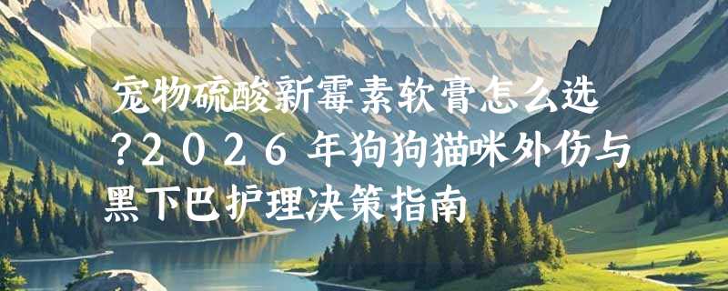 宠物硫酸新霉素软膏怎么选？2026年狗狗猫咪外伤与黑下巴护理决策指南