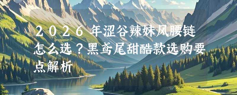 2026年涩谷辣妹风腰链怎么选？黑鸢尾甜酷款选购要点解析