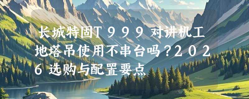 长城特固T999对讲机工地塔吊使用不串台吗？2026选购与配置要点