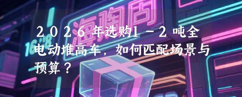 2026年选购1-2吨全电动堆高车，如何匹配场景与预算？