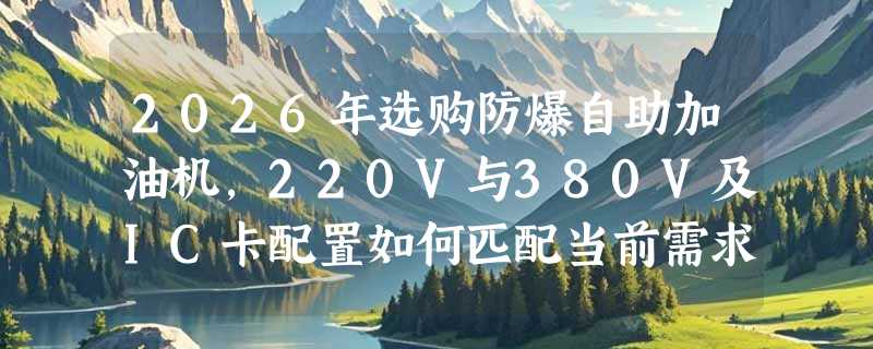 2026年选购防爆自助加油机，220V与380V及IC卡配置如何匹配当前需求？