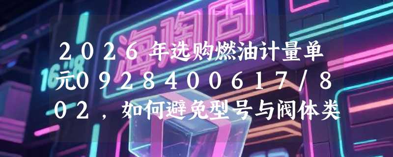 2026年选购燃油计量单元0928400617/802，如何避免型号与阀体类型错配？