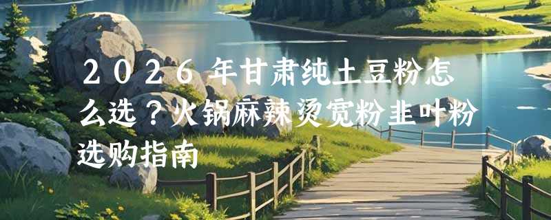 2026年甘肃纯土豆粉怎么选？火锅麻辣烫宽粉韭叶粉选购指南