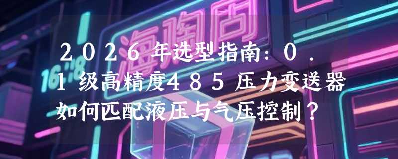 2026年选型指南：0.1级高精度485压力变送器如何匹配液压与气压控制？