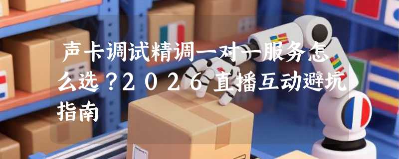 声卡调试精调一对一服务怎么选？2026直播互动避坑指南