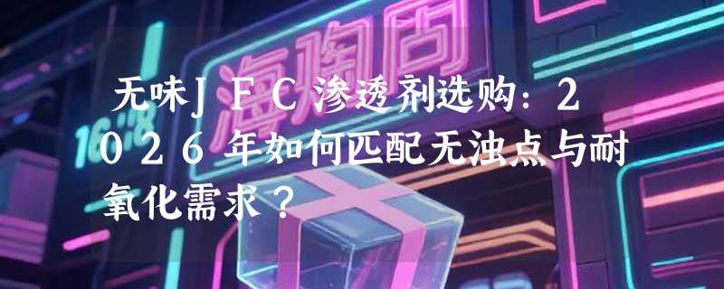 无味JFC渗透剂选购：2026年如何匹配无浊点与耐氧化需求？