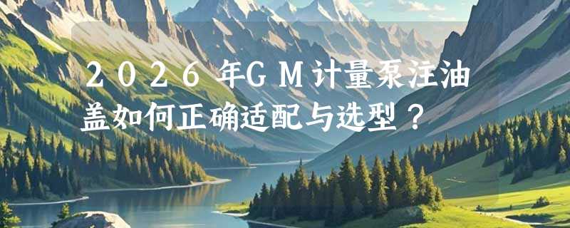 2026年GM计量泵注油盖如何正确适配与选型？