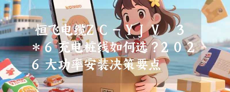 恒飞电缆ZC-YJV 3*6充电桩线如何选？2026大功率安装决策要点