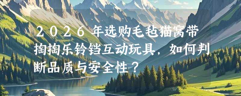 2026年选购毛毡猫窝带掏掏乐铃铛互动玩具，如何判断品质与安全性？