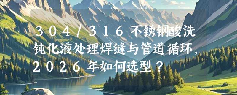 304/316不锈钢酸洗钝化液处理焊缝与管道循环，2026年如何选型？