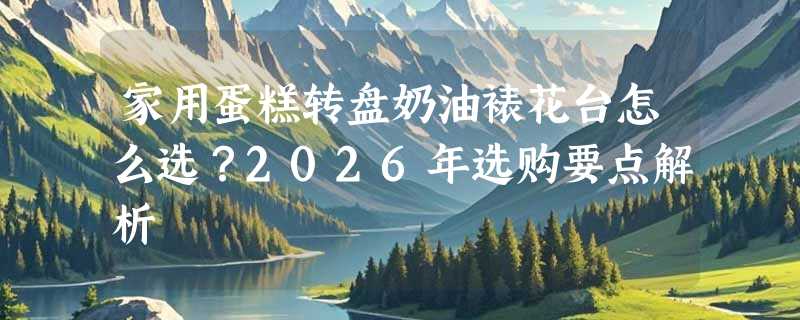 家用蛋糕转盘奶油裱花台怎么选？2026年选购要点解析