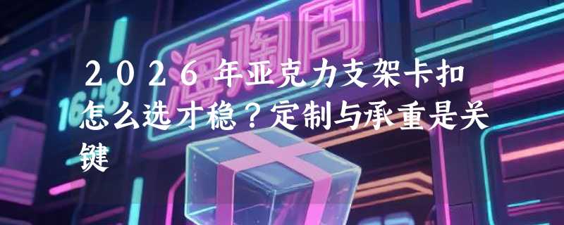 2026年亚克力支架卡扣怎么选才稳？定制与承重是关键