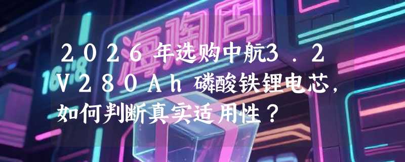 2026年选购中航3.2V280Ah磷酸铁锂电芯，如何判断真实适用性？