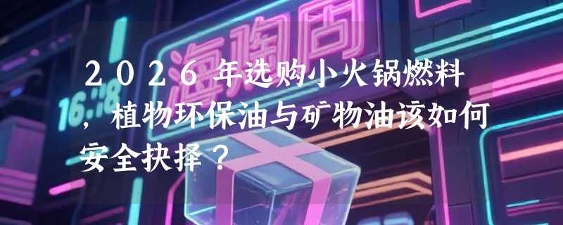 2026年选购小火锅燃料，植物环保油与矿物油该如何安全抉择？