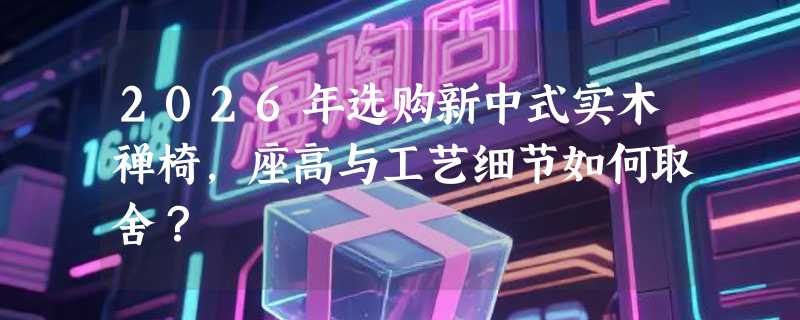 2026年选购新中式实木禅椅，座高与工艺细节如何取舍？
