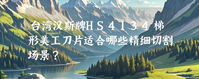 台湾汉斯牌HS4134梯形美工刀片适合哪些精细切割场景？