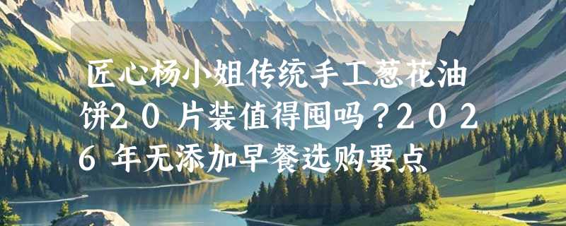 匠心杨小姐传统手工葱花油饼20片装值得囤吗？2026年无添加早餐选购要点